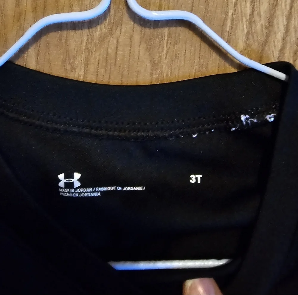 Under Armour Kids Black Tee with Neon Logo